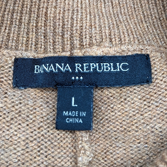 Banana Republic Turtleneck Tan Nylon, Wool, Acrylic Sweater Women's Size LG - Picture 4 of 5